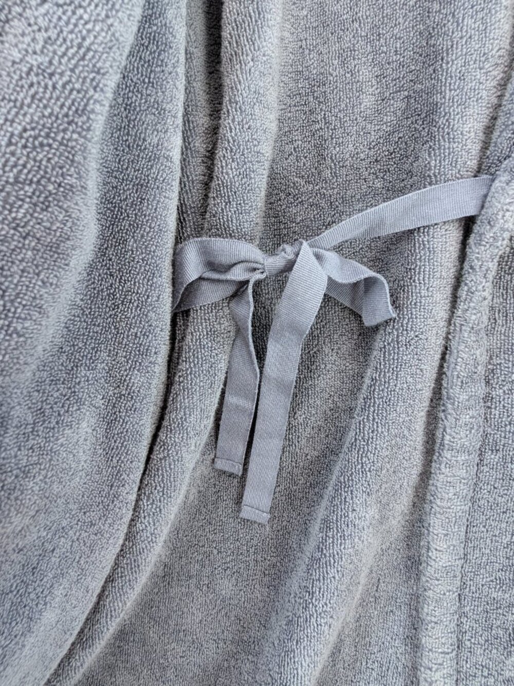 VTG LL Bean Robe Bathrobe Womens Sz M Blue Cotton Terry Shawl Collar Belt Pocket - Picture 6 of 9